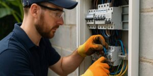 Electrician at work.